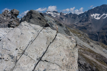 mountain ridge in Southern Alps