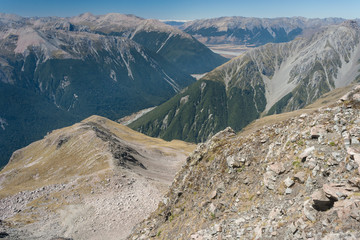 succession of mountain ridges in Arthur's Pass National Park