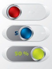 Slideable shiny buttons with hidden discounts