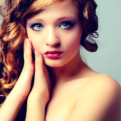 Fototapeta premium Vintage portrait of young girl