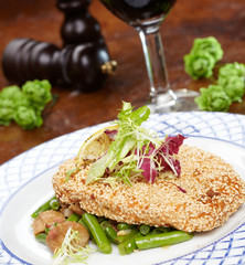Schnitzel with salad