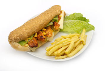 Chicken Sandwich served with Fries