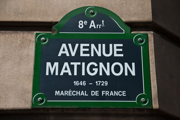 avenue Matignon à Paris 8ièm