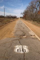 Tableaux ronds sur aluminium Route 66 Ancienne Route 66