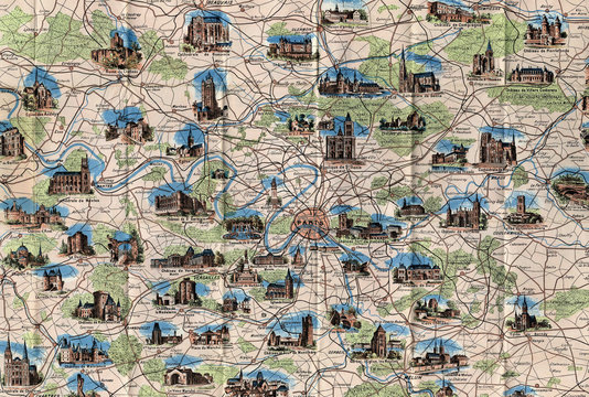 Paris vintage map