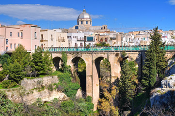 Naklejka na ściany i meble Panoramiczny widok z zasobów turystycznych. Puglia. Włochy.