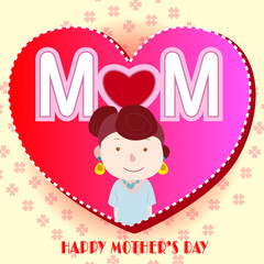 happy mothers day, cute background. vector illustration