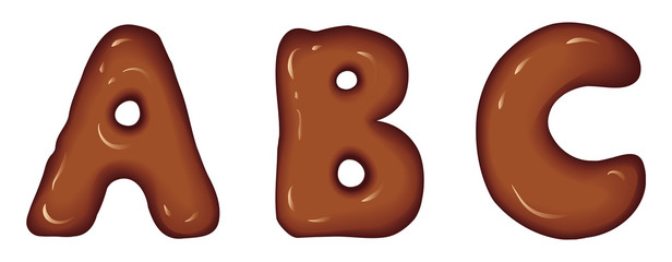 Vector set of characters consisting of melted chocolate