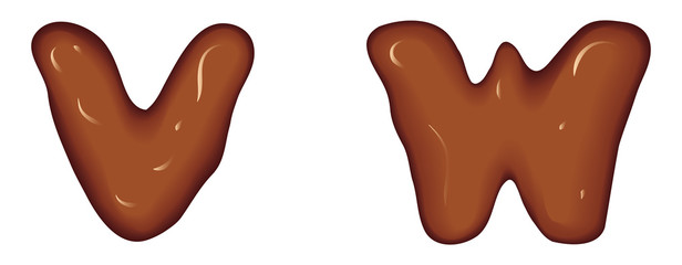 Vector set of characters consisting of melted chocolate