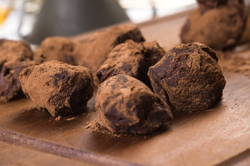 Homemade chocolate truffles