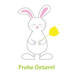 Osterhase mit einer Tulpe