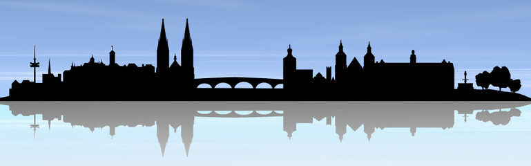 Regensburg Skyline blauer Himmel