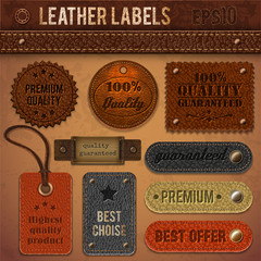 Leather labels collection - eps10