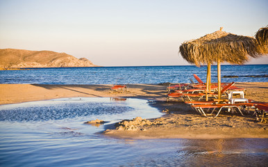 Elafonisi beach, just before the sunset, Crete - obrazy, fototapety, plakaty