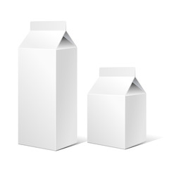 Two Milk Carton Packages Blank White