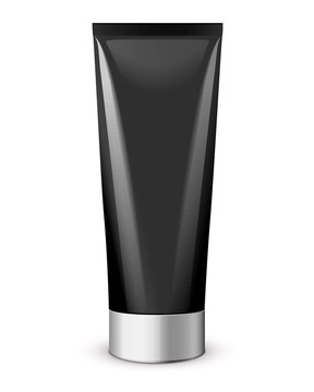 recommend clip art: Black Long Clean Tube Of Cream: Vector Version