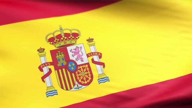 Animated flag Spain - Loop - geringe Sch&auml;rfentiefe