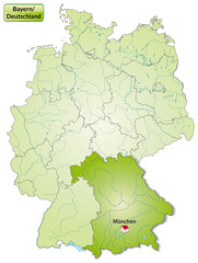 Landkarte von Deutschland und Bayern
