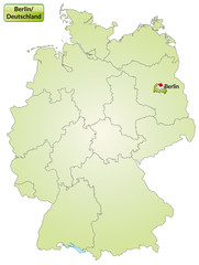 Landkarte von Deutschland und Berlin