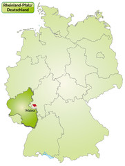 Landkarte von Deutschland und Rheinland-Pfalz