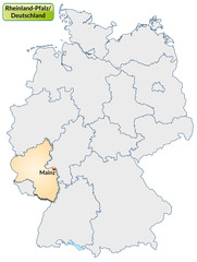 Landkarte von Deutschland und Rheinland-Pfalz