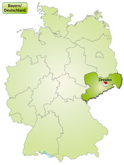 Landkarte von Deutschland und Sachsen