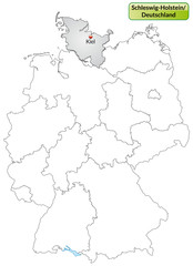 Landkarte von Deutschland und Schleswig-Holstein