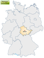 Landkarte von Deutschland und Thüringen