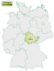 Landkarte von Deutschland und Thüringen