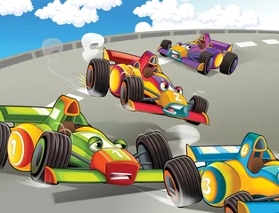 Badezimmer Foto Rückwand Das Formelrennen - Superauto - Illustration für die Kinder © honeyflavour