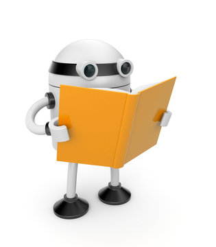 Robot read the book