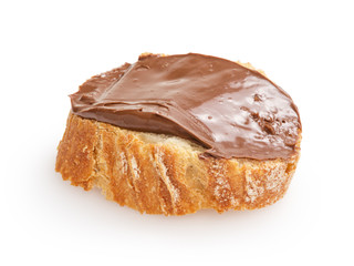 baguette slice spread with nut-choco paste