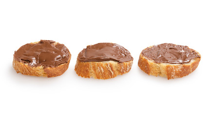 baguette slices spread with nut-choco paste