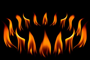 Flame in black
