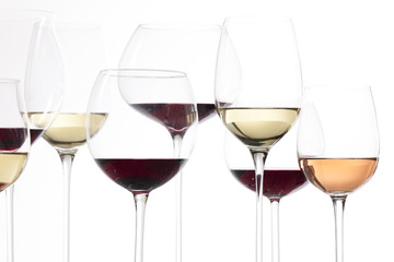 still life of wine glasses with wine