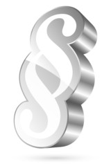 Paragraph Icon 3D White/Silver