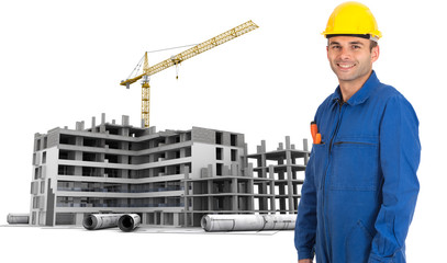 Professional worker at construction site