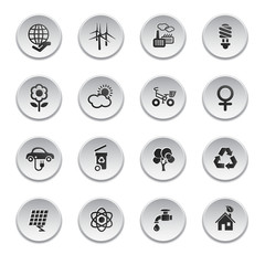 Set of ecology icons on the white background