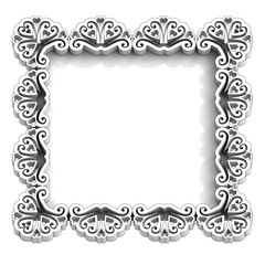 antique floral white frame for text