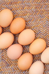 Eggs on wood