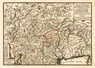Fototapeta na wymiar Włochy old map