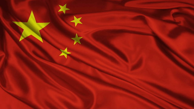Chinese flag. The flag of China waving
