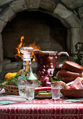 table top full of foods