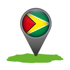 Guyana Markierung Flagge Icon Button