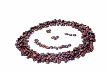 Smilie aus Kaffeebohnen