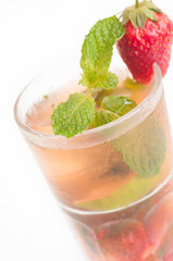 Strawberry Mojito cocktail close-up