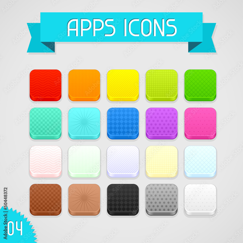 Wall mural Collection of color apps icons. Set 4.