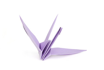 Purple origami bird