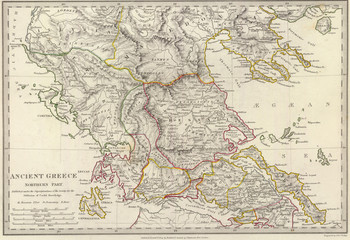 Fototapeta na wymiar Grecja rocznika map