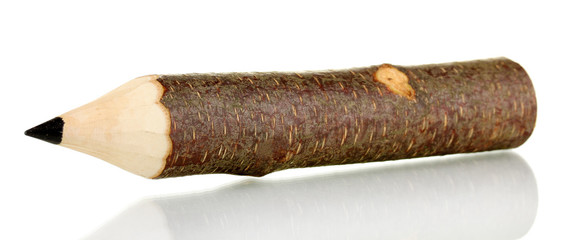 Colorful wooden pencil isolated on white